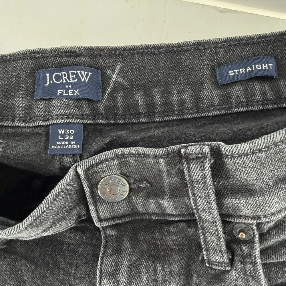J.Crew Factory Straight Fit Signature Flex Jeans Men's 30x32 Black Stretch